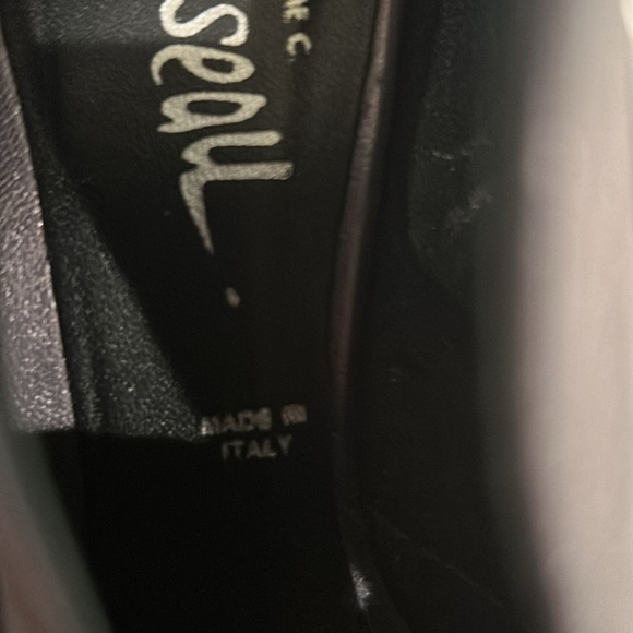 Jerome C. Rousseau Metallic Grey Purple Women's Peep-Toe Shoe 38 1/2 - Picture 6 of 13